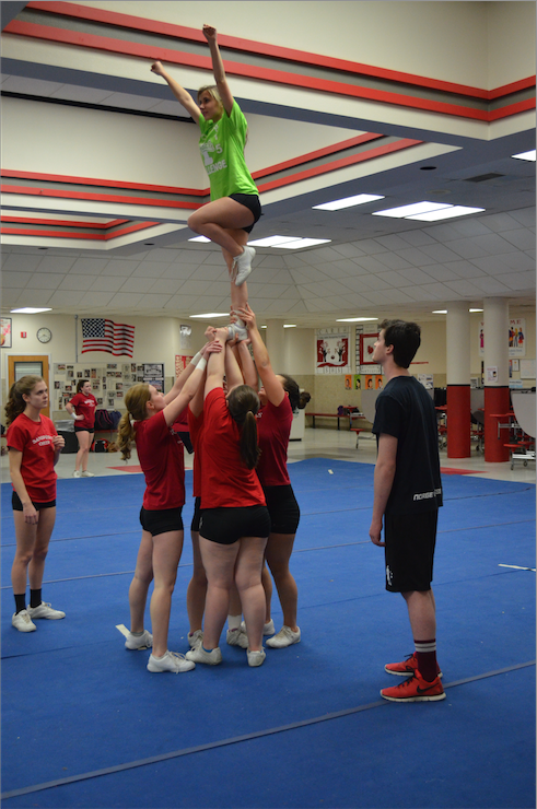 Cheer prepares for state.