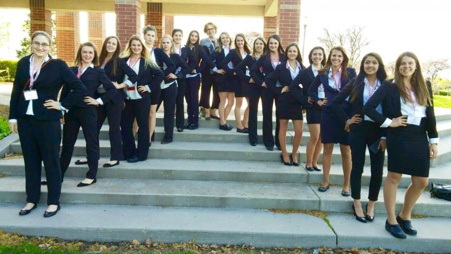 HOSA members and their adviser pose for a picture while attending HOSA State  