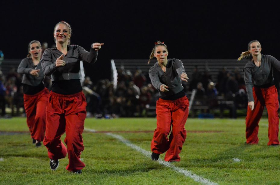 Dance team showcased one of their hip hop routines at halftime.