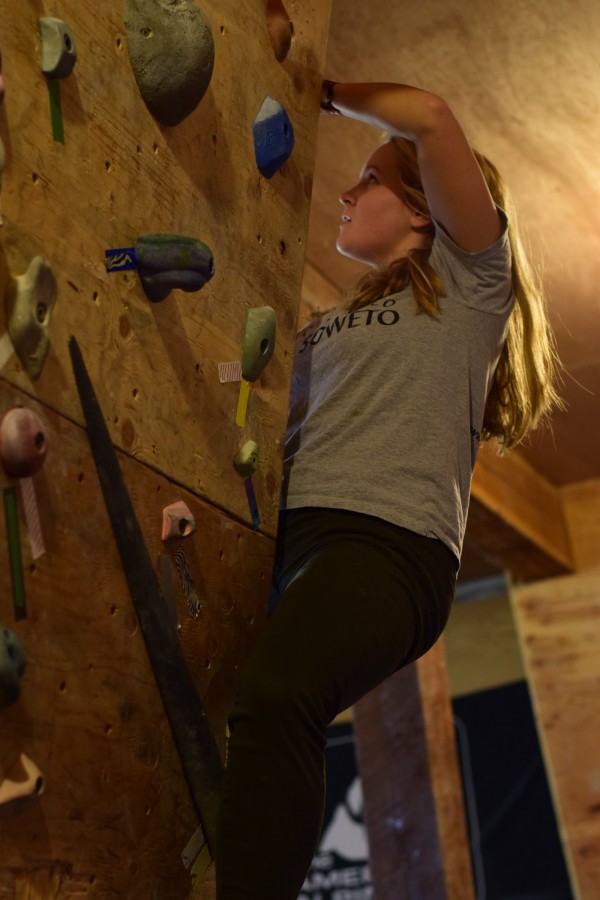 STUDENTS CLIMB AT SANDPOINT ROCK GYM