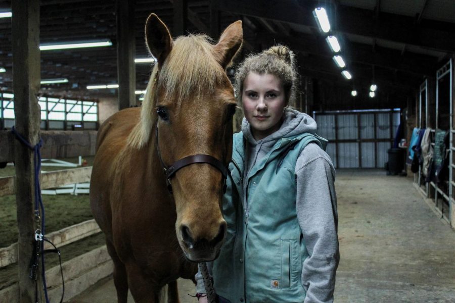 Taylor Sadewic has spent 10 years working with horses. The sophomore want to pursue a career in equine therapy.