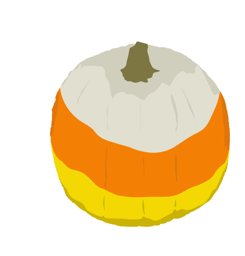 Painting a pumpkin like candy corn is one way to decorate a pumpkin without carving.