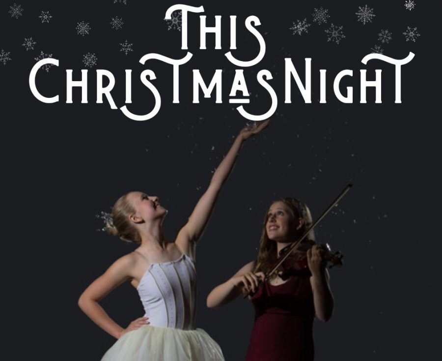 Ballerina+Katherine+Mellander+and+violinist+Jacinta+Howard+pose+during+the+photoshoot+for+This+Christmas+Night%E2%80%99s+flyer.